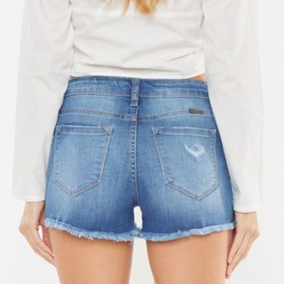 New Kancan Mid Rise Denim Shorts - Picture 9 of 9